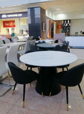 Стіл розкладний TML-655 VETRO 120x120 Білий Мармур фотографія