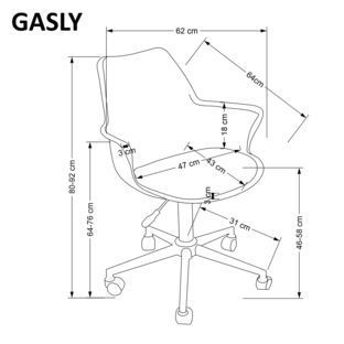 Крісло дитяче GASLY Halmar Рожевий фотографія