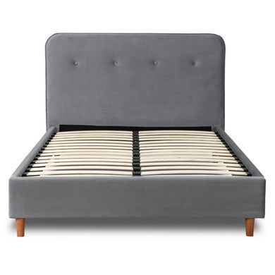 Ліжко оксамитове MEBEL ELITE DENNIS Velvet 120x200 Темно Сірий фотографія