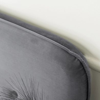 Ліжко оксамитове MEBEL ELITE DENNIS Velvet 120x200 Темно Сірий фотографія