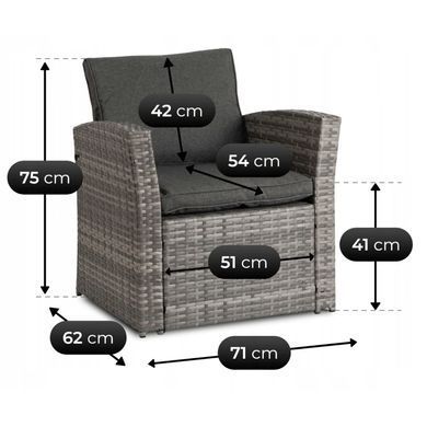 Комплект садових меблів MEBEL ELITE DOVER Сірий