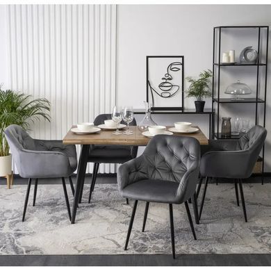 Стул бархатный MEBEL ELITE VIKI Velvet серый фотография