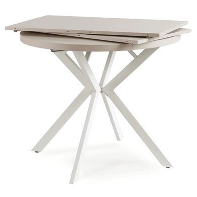 Стол раскладной круглый MEBEL ELITE LUGO 90(190)х90 см Кашемир/белый фотография