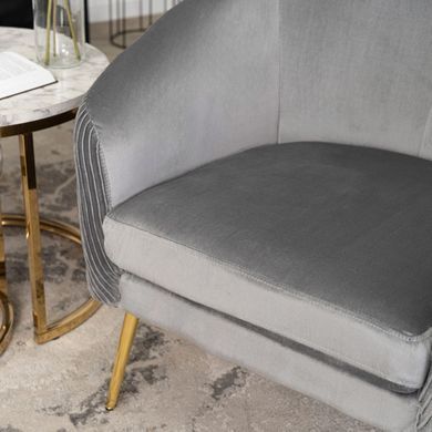 Крісло м'яке STELLA Velvet MEBEL ELITE Сірий фотографія