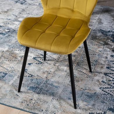 Стул бархатный MEBEL ELITE LUCKY Velvet, Желтый / Черный фотография