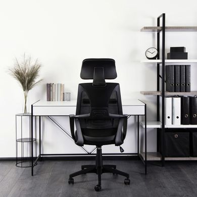 Стілець офісний поворотний MEBEL ELITE STARK Чорний фотографія