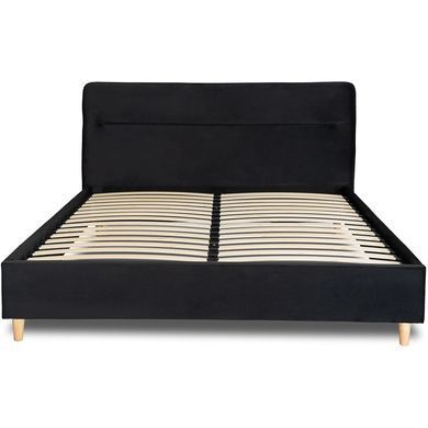 Кровать бархатная MEBEL ELITE BOND Velvet 160x200см Черный фотография