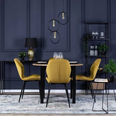 Стул бархатный MEBEL ELITE LUCKY Velvet, Желтый / Черный фотография