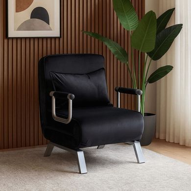 Кресло раскладное MEBEL ELITE BART Velvet&nbsp;Черный фотография