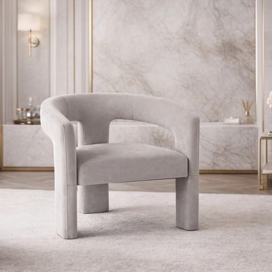 Крісло м'яке MEBEL ELITE LILLE Velvet Сірий фотографія