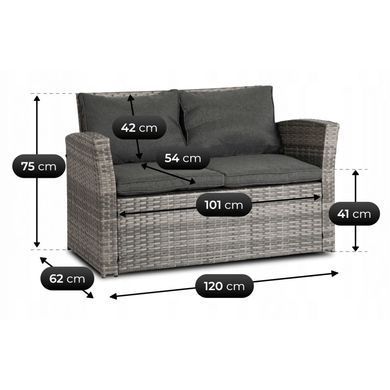 Комплект садових меблів MEBEL ELITE DOVER Сірий