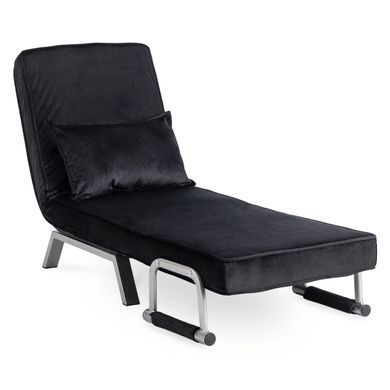 Кресло раскладное MEBEL ELITE BART Velvet&nbsp;Черный фотография