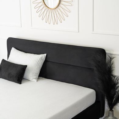 Кровать бархатная MEBEL ELITE BOND Velvet 160x200см Черный фотография