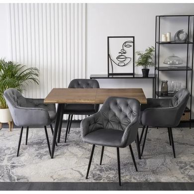 Стул бархатный MEBEL ELITE VIKI Velvet серый фотография