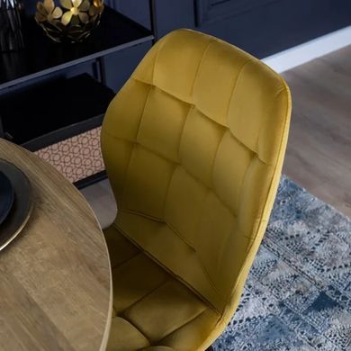 Стул бархатный MEBEL ELITE LUCKY Velvet, Желтый / Черный фотография