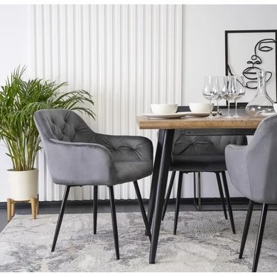 Стул бархатный MEBEL ELITE VIKI Velvet серый фотография