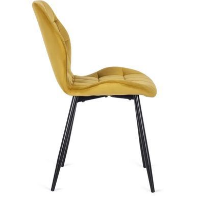 Стул бархатный MEBEL ELITE LUCKY Velvet, Желтый / Черный фотография