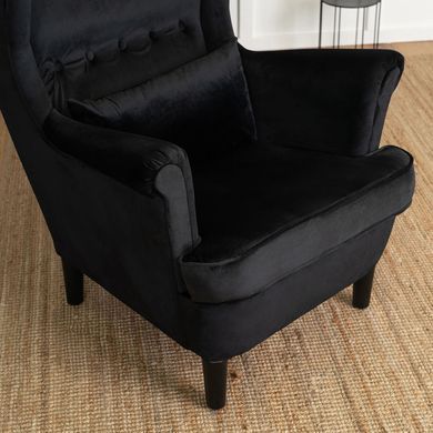Кресло мягкое бархатное MEBEL ELITE KLARIS 2 Velvet Черный фотография