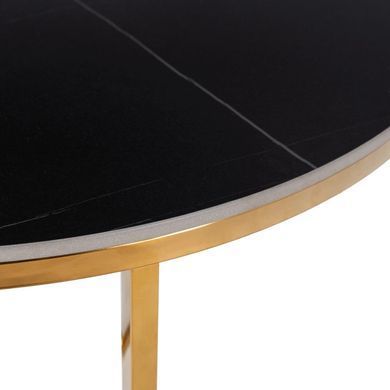 Журнальний столик MARINE MEBEL ELITE 80x80 Чорний/золото фотографія