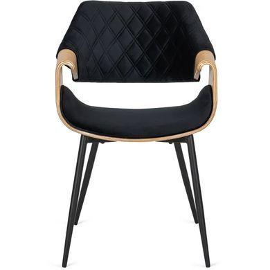 Стілець оксамитовий MEBEL ELITE DAKOTA Velvet, Чорний / Золотий дуб фотографія