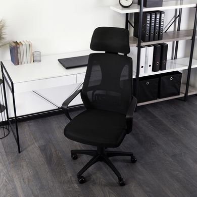 Стілець офісний поворотний MEBEL ELITE STARK Чорний фотографія