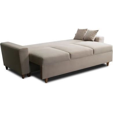 Диван 3-х місний оксамитовий MEBEL ELITE EMIL Velvet 230 см Бежевий фотографія