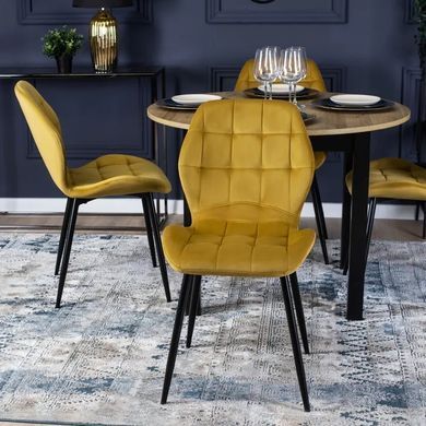 Стул бархатный MEBEL ELITE LUCKY Velvet, Желтый / Черный фотография