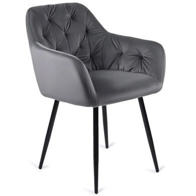 Стул бархатный MEBEL ELITE VIKI Velvet серый фотография