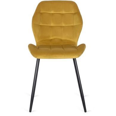 Стул бархатный MEBEL ELITE LUCKY Velvet, Желтый / Черный фотография