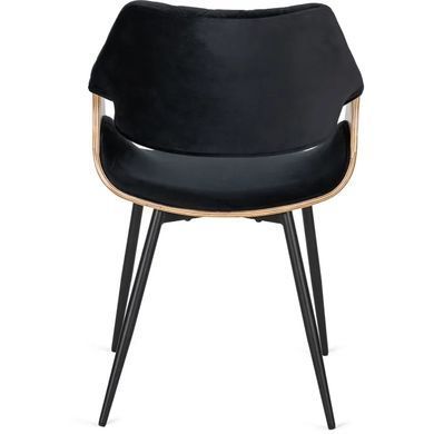 Стілець оксамитовий MEBEL ELITE DAKOTA Velvet, Чорний / Золотий дуб фотографія