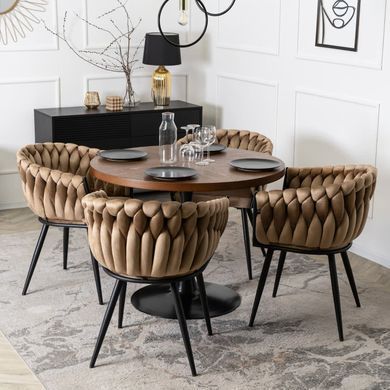 Стілець оксамитовий MEBEL ELITE ELENA Velvet Беж фотографія