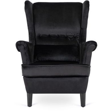 Кресло мягкое бархатное MEBEL ELITE KLARIS 2 Velvet Черный фотография