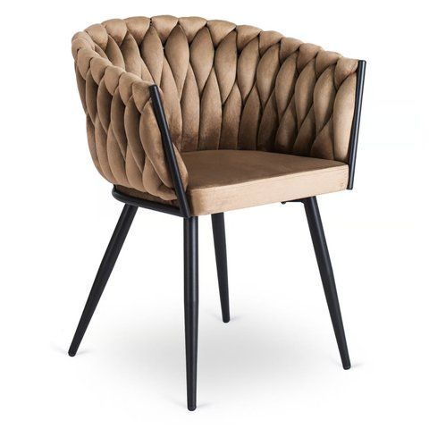 Стілець оксамитовий MEBEL ELITE ELENA Velvet Беж фотографія