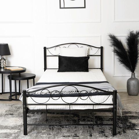 Ліжко металеве GRIFFIN MEBEL ELITE GRIFFIN 90x200 Чорний фотографія