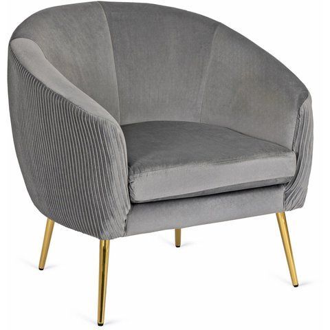 Кресло мягкое STELLA Velvet MEBEL ELITE Серый фотография