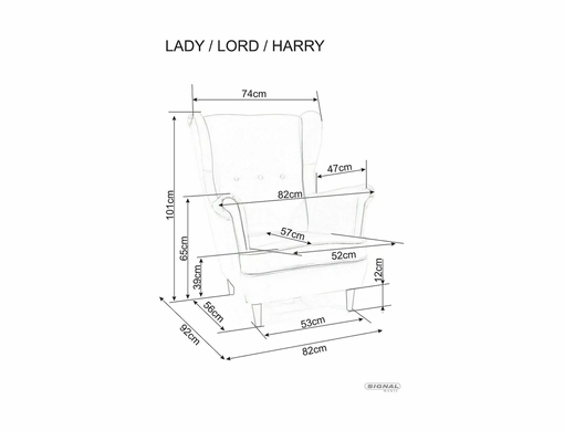 Кресло LADY Velvet Signal Серый ** фотография