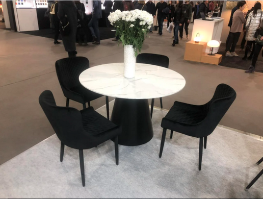Стіл розкладний TML-655 VETRO 120x120 Білий Мармур фотографія