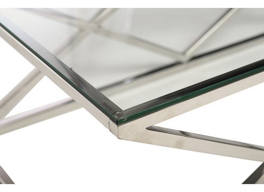 Журнальний столик CD-1 VETRO 120x60 Прозорий / Срібло фотографія