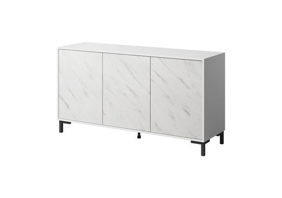 Комод MARMO Cama 150 Білий мат / Білий мармур фотографія