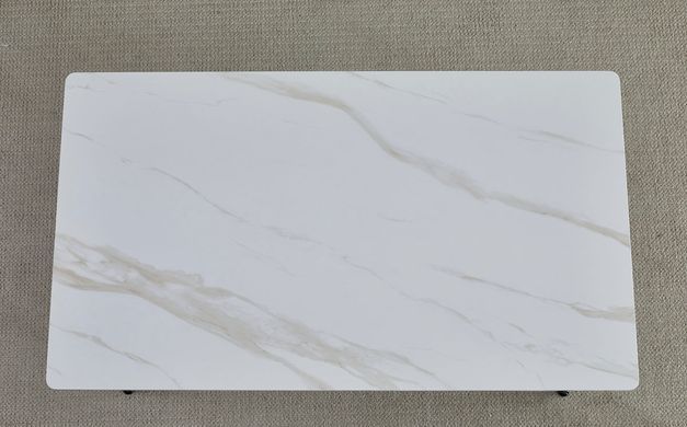 Стіл KING CERAMIC Intarsio 140x80 Білий Глянець Кераміка Чорний Мат фотографія