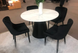 Стіл розкладний TML-655 VETRO 120x120 Білий Мармур