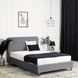 Ліжко оксамитове MEBEL ELITE DENNIS Velvet 120x200 Темно Сірий