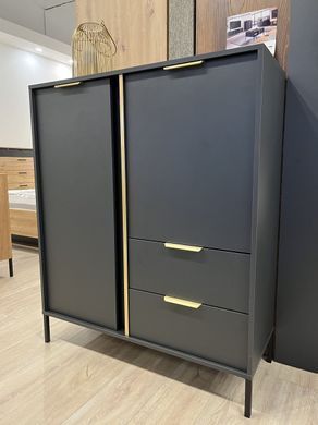 Комод высокий Perfect Home Ларс/Lars 2-дверный с 2 ​​ящиками 2D2S/104 Антрацит фотография