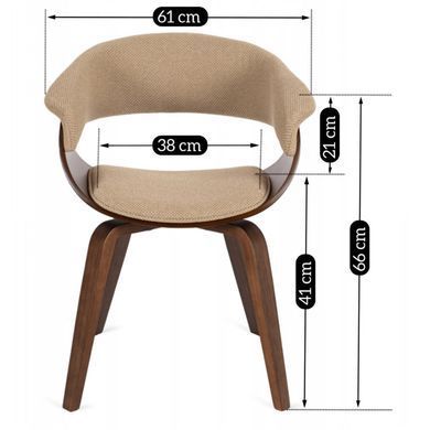 Стілець MEBEL ELITE GARY 2 Бежевий / горіховий фотографія