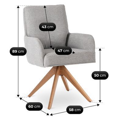 Стілець поворотний MEBEL ELITE BIANCO Сірий фотографія
