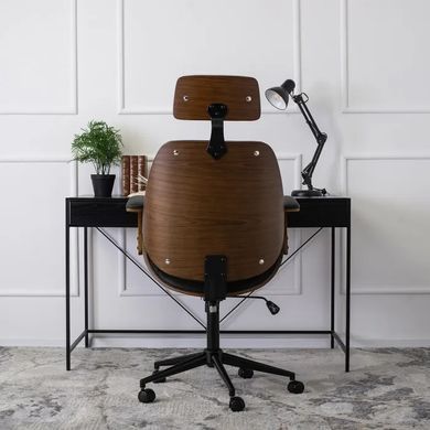 Стул офисный поворотный MEBEL ELITE FABIAN Экокожа Черный / Орех фотография