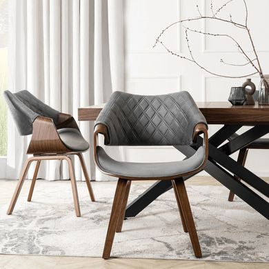 Стул бархатный MEBEL ELITE LUISE Velvet Серый/Орех фотография