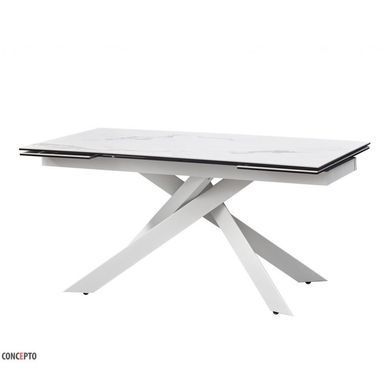 Стіл Обідній GRACIO CARRARA WHITE КЕРАМІКА 160-240 см Concepto Білий повністю / White фотографія