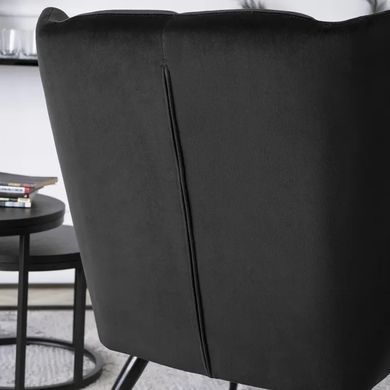 Кресло мягкое бархатное MEBEL ELITE VINCENT Velvet Черный фотография