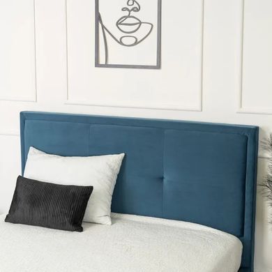 Ліжко двоспальне оксамитове MEBEL ELITE ANDRE Velvet 140x200 см Темно-синій фотографія